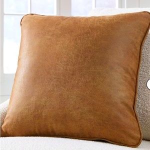 Large Carmel Leather Pillow